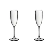 2x Guzzini Happy Hour 20cm 140ml Plastic Champagne Glass Drinking Glassware CLR