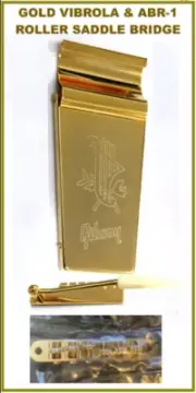 Engraved Vibrola Tremolo Maestro Tailpiece GOLD 4 GIBSON W/ ABR-1 Roller Bridge