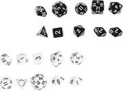 Toyvian 20Pcs Vintage Acrylic Polyhedral Dices for Board Games Clear Multi Sided Game Dice for Family Gatherings Parties and Outdoor Activities