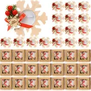 50 Pcs Christmas Wood Candle Holders Bulk Snowflake Tealight Light