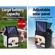 Giantz Fence Energiser 8KM Solar Powered 0.3J Elec