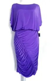 NWT Aidan Mattox Women's Dress Size 10 Iris Color Ruched Party Cocktail Dress