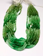 NATURAL CHRYSOPRASE SHADED RONDELLE 3.5MM FACETED GEMSTONE BEADS For Jewelry