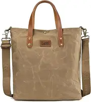 [Montana West] x Lee Waxed Canvas Tote Bag for Women Leather Top Handle Shoulder Handbag with Adjustable Wide Strap
