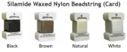 Beading Thread Size 2, 4, 6, 8 (1 Card) Silamide Waxed Nylon Beadstring Card