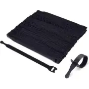 20 Pack of 20cm Reusable Vlcro Fabric Cable Tie Nylon Hook Loop