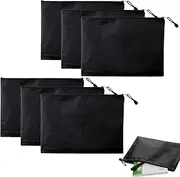 [Rixotix] Pack of 6 Money Bags, Bank Bag, 18 x 24 cm, A5 PU Bank Bag, Money Bag with Zip, Bank Folder, Large, Cash Storage, Documents Wallet for School, Home, Business
