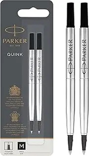 Parker Rollerball Refill Black Medium Blister (Pack of 2)