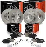 A-Premium Front Vented and Rear Solid Disc Brake Rotors + Ceramic Pads Kit Compatible with Select Mini Models - R61 Series Cooper Paceman 2013-2016, R60 Series Cooper Countryman 2011-2016, 12-PC Set