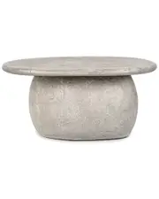 Classic Home Britney 42-Inch Concrete Stone Round Outdoor Coffee Table