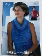 SIRDAR # 8300 Womens Sleeveles Handknit Sweater Pattern size 32-42