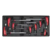 Tool Tray with T-Handle Ball-End Hex Key Set 8pc - Sealey TBT06 New