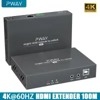 在飛比找蝦皮購物優惠-Pway 100m HDMI 延長器支持 4K@60Hz 視