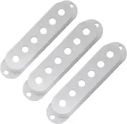 Musiclily Pro Plastic Guitar Single Coil Pickup Covers for USA/Mexico Strat Electric Guitar, White (Set of 3)