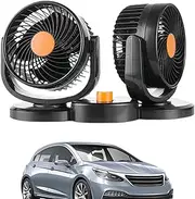 Electric Fan For Car,Double Head Car Dash Fan 24V | Dashboard Accessories, Low-Noise Blower, Strong Wind, Adjustable Cooling Air Circulator For Vehicle