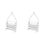 2x Homeleisure PE Coated Shower Tidy Caddy Bathroom Rack Organiser Large White