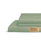 100% Cotton Percale Fitted Sheet Set Queen Size, Sage, Deep Pocket, 3 Piece -...