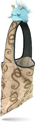 Brown Dragon Map Tote Bag + Light Blue Dragon Plushie