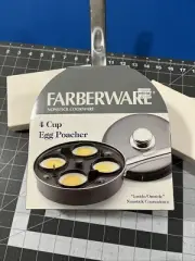 Farberware 4-Cup Egg Poacher Nonstick Pan Easy Clean Poached Eggs - NEW