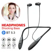 Wireless Bluetooth 5.3 Neckband Headphones Mic Headset Stereo Earbuds Earphone