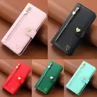Love Heart Zipper Wallet Phone Case for Samsung S24 S23 S22 S21 S20 Ultra S10 S9