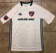 Adidas MLS FC Dallas Advocare Climacool Soccer Jersey White Womens Sz M NWT