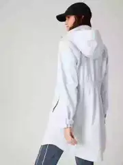 Athleta RainOut Sutro Long Trench Jacket 1X Snowfall Blue #531123 NEW