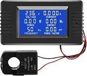 AC Current Voltage Amperage Power Energy Panel Meter LCD Digital Display Ammeter Voltmeter Multimeter with Split Core Current Transformer CT AC 80-260V 100A (AC 100A Meter(Split Core Transformer))