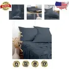 Breathable Dusty Blue King Bed Sheets – Ideal for Hot Sleepers, 300 Thread Count