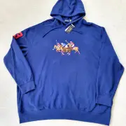 Polo Ralph Lauren Mens Embroidered Triple Pony Hoodie Pullover Big &Tall 2XLT