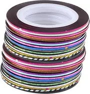 SOESFOUFU Create Beautiful Nail Patterns 30 Colors Nail Art Strips Tape Stickers Decals Wraps for Professional Home Use