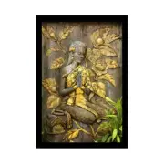 Welcome Lady Painting UV Textured For Home Office Decor with Synthetic Frame