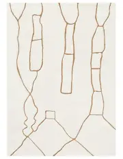 [Miss Amara] Alayna Tribal Shag Rug in Cream and Gold
