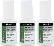 [IBD] 5-Second Brush On Nail Glue – Strong Nail Glue for Press Ons and Acrylic Nails, Quick-Dry Gel for Split or Broken Nails, Nail Bond & Repair – 6g, 3-Pack