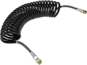 X AUTOHAUX 34 Circle Air Brake Hose Oil Cooler Coiled Short Tail Line Brake Coil Cable for Trucks Tractors Assembly with M22x1.5 NPT Fitting Black 31FT
