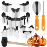 13x Halloween Pumpkin Carving Kit Steel Carving Stencils Mould Cutter DIY Tool