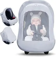 Metplus 2-in-1 Baby Car Seat Canopy, Multi Use Privacy Sun Shade, Protect Baby's Safety with Style, Infant Carrier Covers for Boys & Girls