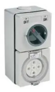 Clipsal 56-SERIES SWITCHED SOCKET 500V 5-Pin Round CHEMICAL GREY- 32A Or 50A