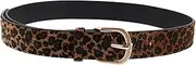 [GLSTOY] Wide Leopard Print Belt for Women Adjustable Faux PU Material Versatile Fashion Accessory for Dresses Pants Retro Waistband