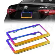 2 X CAR AUTO METAL LICENSE PLATE FRAME HOLDER NEO CHROME STAINLESS FRONT+REAR (for: Honda Civic)