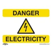 Sealey Warning Safety Sign - Danger Electricity - Self-Adhesive Vinyl SS41V1