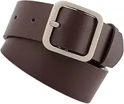 [ROMISBABA] Adjustable Leather Belt for Women Fully Adjustable Square Shape with Silver Accents for Casual and Chic Outfits