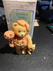 1994 Enesco Cherished Teddies Breanna 617180 Pumpkin Patch Pals