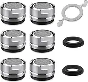 Universal Tap Faucet Aerator Adapter Set - 6 Pack 24mm Replacement Part with Spanner and 6 Rubber Gaskets for Kitchen and Bathroom Use