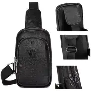 Men's Shoulder Bag Business Waterproof Crossbody Travel Sling Pack Chest Bag