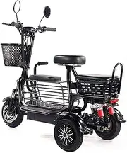 3 Wheel Electric Mobility Scooters for Adults, Folding Electric Wheelchairs Scooter with 3 Seats Endurance 60 km Ultra-lightweight Portable Scooters for Seniors(A)
