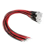15Pcs 5mm Pre-Wired Diffused LED Diodes Light 20mA DC 9-12V Red
