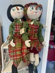 Joe Spencer -Jenny & Jansen Snowman Couple Set Gathered Traditions/Gallerie II