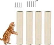 MUYG 4 Pcs Cat Scratching Post Replacement for Indoor 15.7 x 3.1 Inches Cats Tree Replacement Parts Natural Sisal Cat Scratch Posts Refill Pole Part with M8 Screws Spare Cat Furniture Accessories