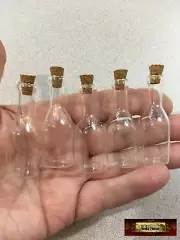 M00185x5-FS MOREZMORE 5 Miniature Glass Bottles 1:6 Scale Mini Prop Empty Cork